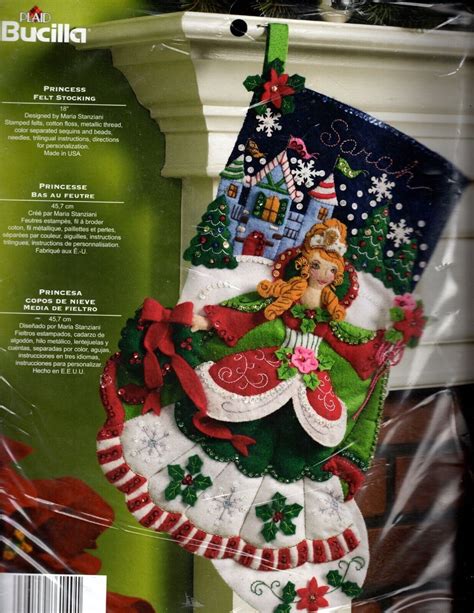 Bucilla's PRINCESS 18 Felt Applique Unfinished Stocking Kit Christmas ...