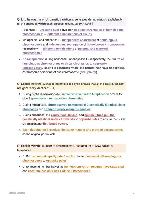 H2 Biology Summary Notes | Biology H2 - GCE A Level | Thinkswap