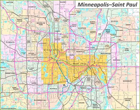 Printable Map Of Twin Cities Metro Area - Printable Word Searches