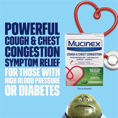 Mucinex Cough & Chest Congestion High Blood Pressure Liquid Gels 16 ct ...