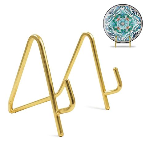 CURATED CART 1 Pack 3.3 Inch Display Stands Gold Plate Stands Metal ...