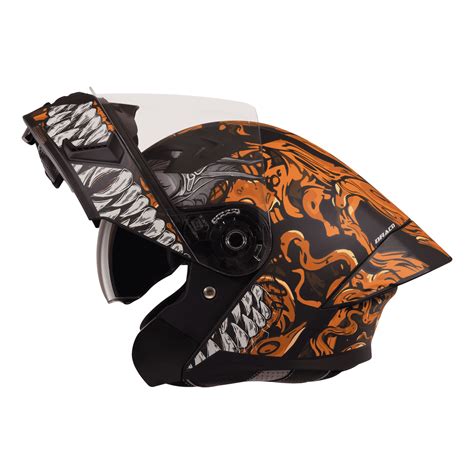 STEELBIRD Sba 20 Draco Matt Orange Flip Up Helmet – Sparkly Helmets