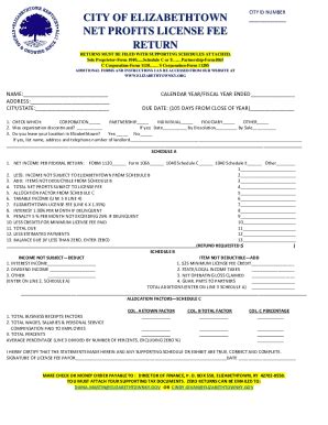 KY Net Profits License Fee Return - City Of Elizabethtown 2021-2026 ...