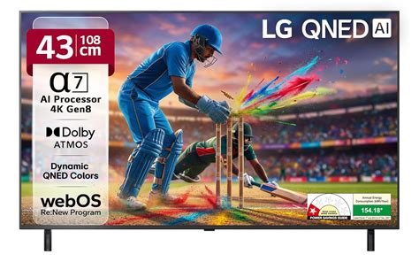 LG 108 cm (43 Inches) QNED 8A AI Series 4K Ultra HD (3840 x 2160) Smart ...