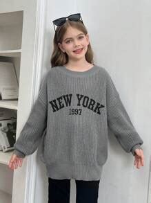 Tween Girl Casual Street-Style Minimalist American School Slogan ...