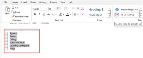 Image result for OneNote Checkbox
