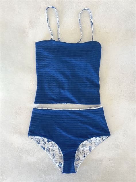 Saylor - Blue Reversible Tankini - $86 | Cute bathing suits, Tankini ...