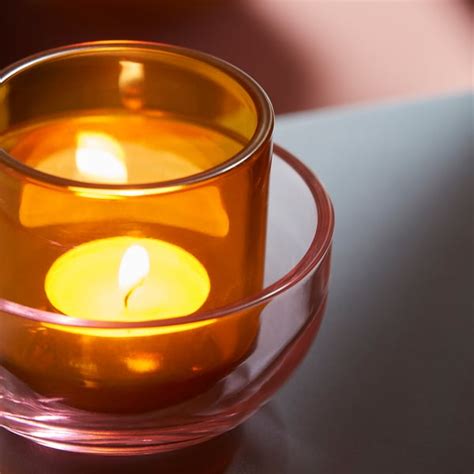 TALLTITA tealight holder, set of 2, pink/brown - IKEA