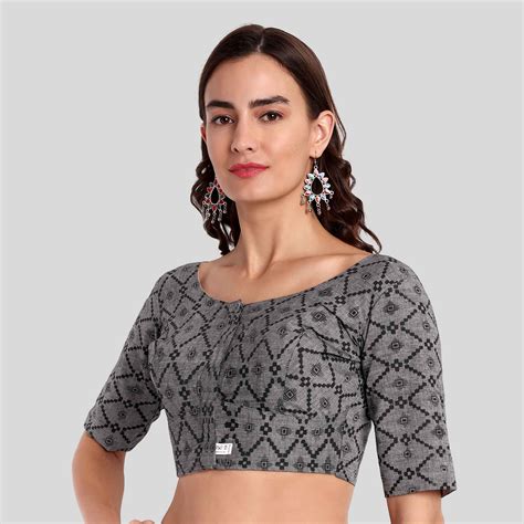 JISB Women's Cotton Printed Round Neck Elbow Sleeve Blouse – JIS BOUTIQUE