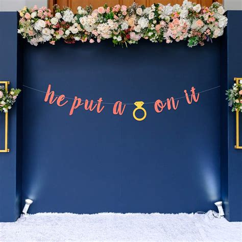 Buy He Put A Ring On It Glitter Banner Engagement Proposal Bridal ...