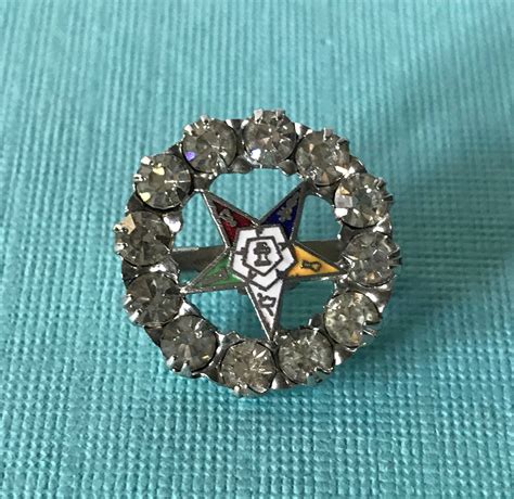 Buy Vintage Order of the Eastern Star Rhinestone Star Brooch OES Online ...