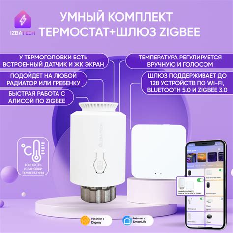 Умный комплект: Умный термостат, термоголовка на радиатор с Алисой и ...