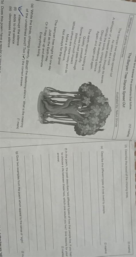 The banyan tree stands spreed outfolks please give me ans fast - Brainly.in