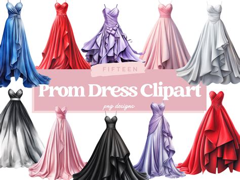 Watercolor Prom Dress Clipart, Prom Dress PNG, Prom Dress Graphics ...