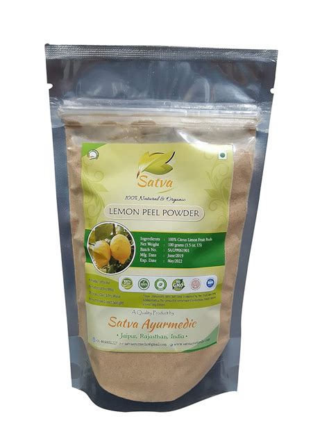 SATVA Lemon Peel Powder - 100% Citrus Limon Fruit Peel-(100 gm ...