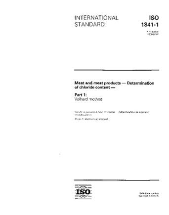 ISO 1841-1:1996, Meat and meat products - Determination of chloride ...