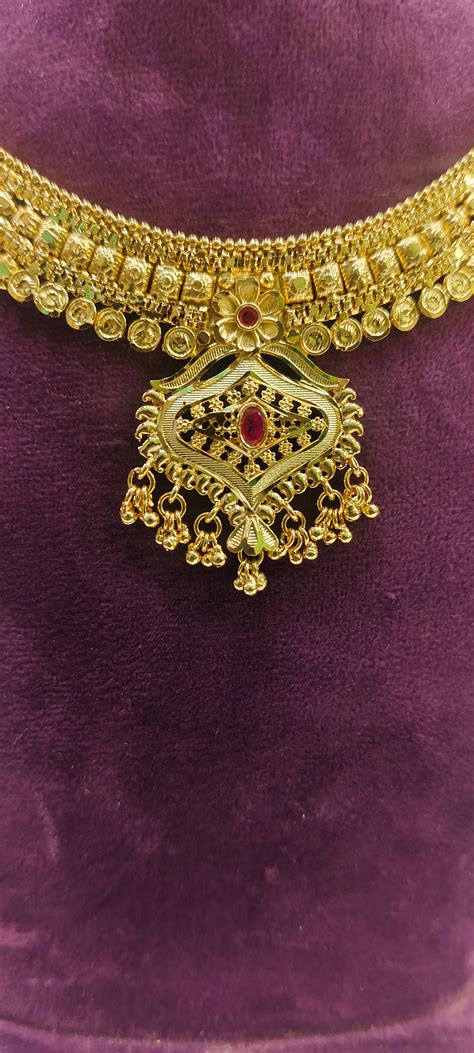 100% gold look necklace set – Paanchajanya Jewels