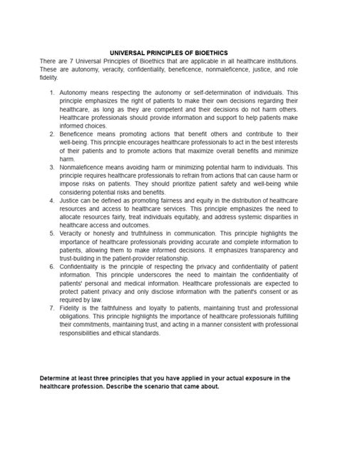 Image result for Universal Principles Bioethics