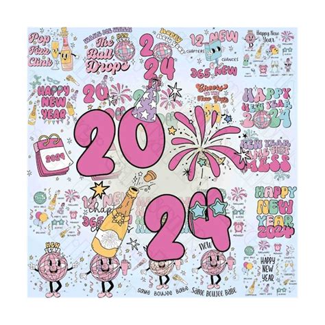 25 PNG Happy New Year Png Bundle 2024 Disco Ball Nye Wake me | Inspire ...
