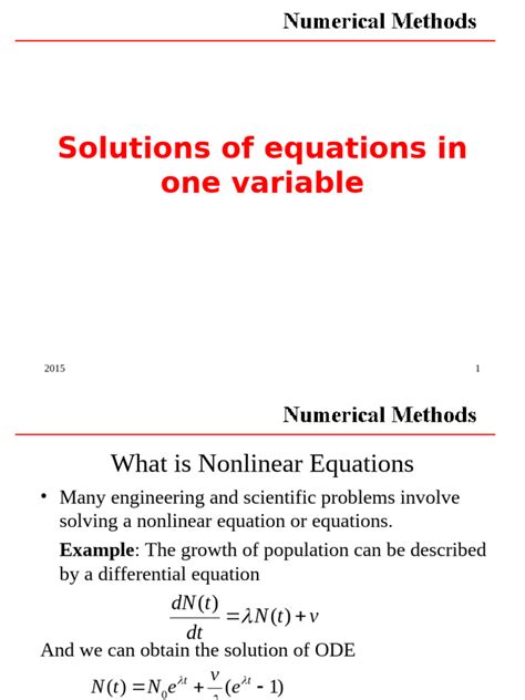 Lecture 2 (Nonlinear Eq.) | PDF | Equations | Nonlinear System