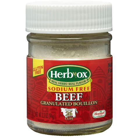 Amazon.com : Herb-ox Beef Granulated Bouillon, Sodium Free, 3.3 Ounce ...
