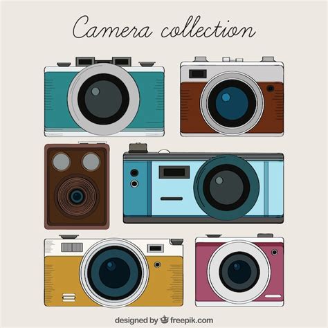 Collection de la caméra Drawn | Vecteur Gratuite