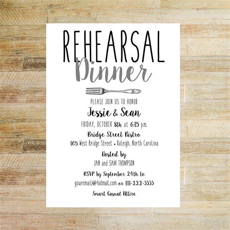 Rustic Rehearsal Dinner Invitations