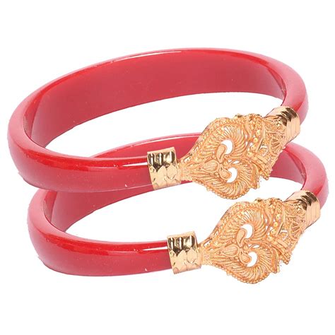 Buy City Girl Traditional Bengali Bangles Copper with 24ct Gold Plated ...