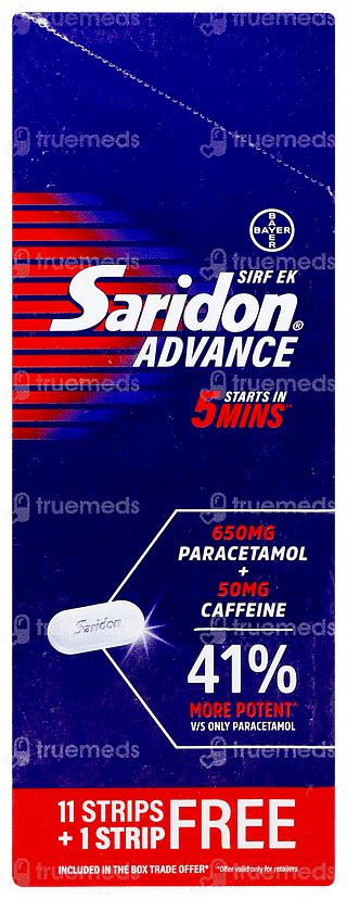 Saridon 250/50/150 MG Tablet | Order SARIDON 250/50/150 MG Tablet 15 ...
