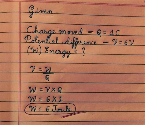How much energy is given to each coulomb of charge passing through 6V ...