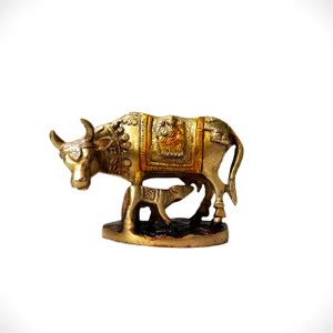 ElihPhile Kamdhenu Cow Idol Brass Decorative Showpiece - 10 cm Price in ...
