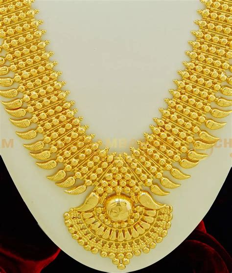 Buy 30 Inches 5 Line Gold Beads 35 Mango Broad Kerala Haram Gold ...