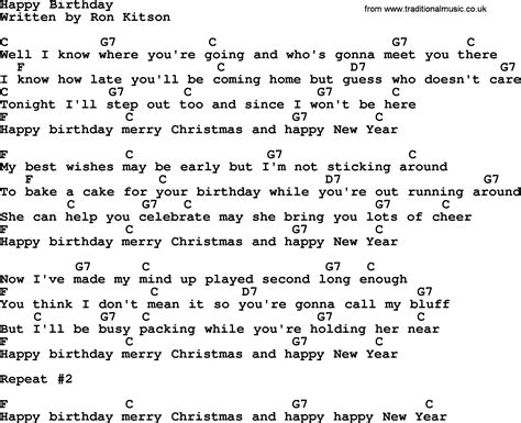 Happy Birthday To You Lyrics And Chords | The Cake Boutique