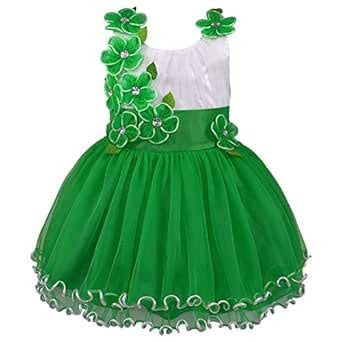 Buy Wish Karo Baby Girls Frock Dress- (Fr195Grn_Green_0-3Mths, Knee ...