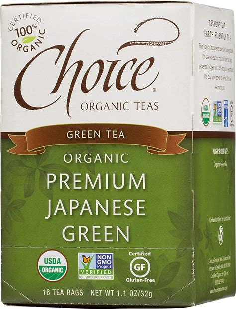 Choice Organic Teas Green Tea Premium Japanese Green 16 Bags : Fresh ...