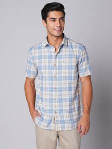 OXEMBERG Men Checkered Casual Blue Shirt - Buy OXEMBERG Men Checkered ...