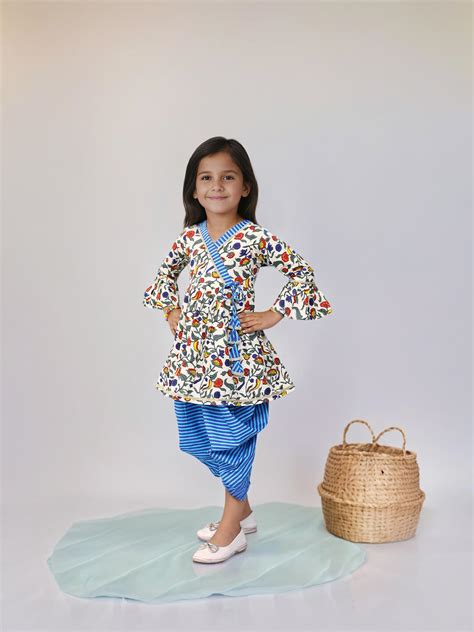 Premium Girls' Cotton Printed Kurta and Dhoti Pant Sets for Stylish ...