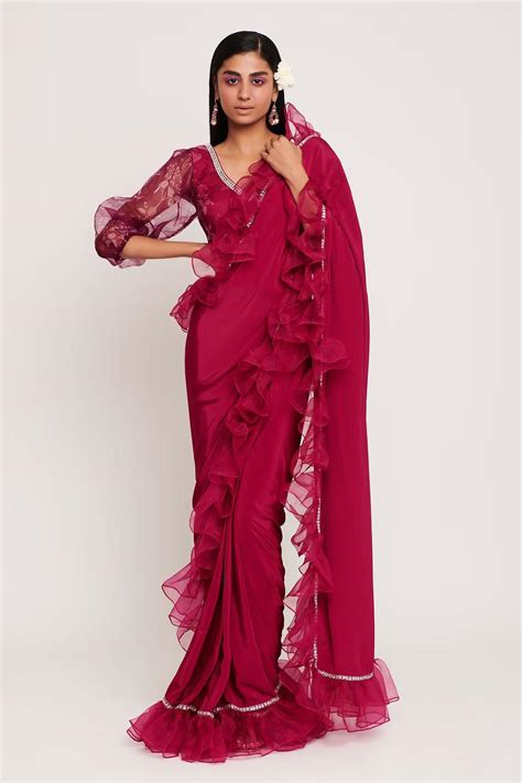 Ruffle Saree Blouse Designs: Elevate Your Traditional Look - Baggout