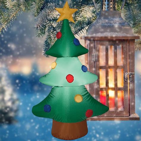 SUPERHUNTER 4-ft Lighted Tree Christmas Inflatable JLB-EDL-EL01313 at ...