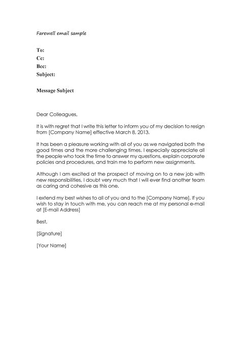Spectacular Info About Goodbye Email To Coworkers After Resignation Sample Objective And Desired ...