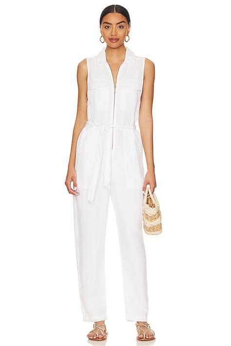 Bella Dahl Zip Front Jumpsuit in White | REVOLVE