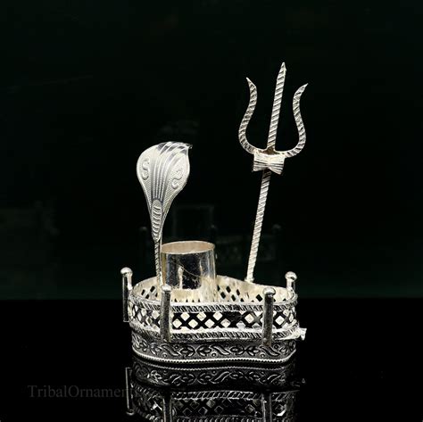 925 solid sterling silver lord shiva Mahakal lingam stand/jalheri, use ...
