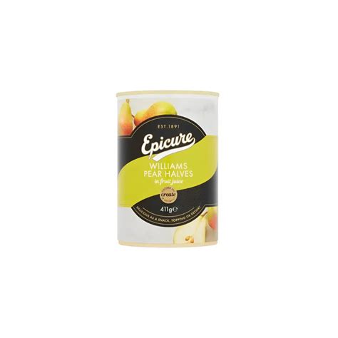 Epicure Williams Pear Halves in Fruit Juice 411g – Canned Pear Halves