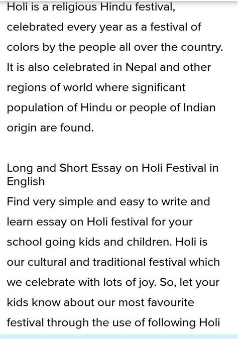 paragraph writing the Holi - Brainly.in