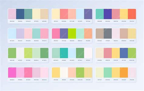 Échantillons de catalogue de palette de couleurs Pantone en RVB HEX ...