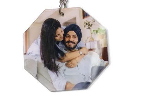 Octagon Shape Keychain - Custom Printed Octagon Shaped Acrylic Keychain ...