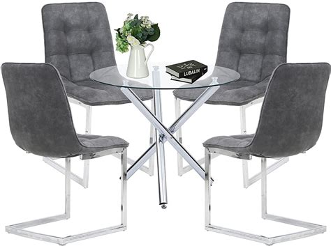 Buy EiweLive 5 Pieces Modern Dining Table Set for 4 Person, 29.5 ...