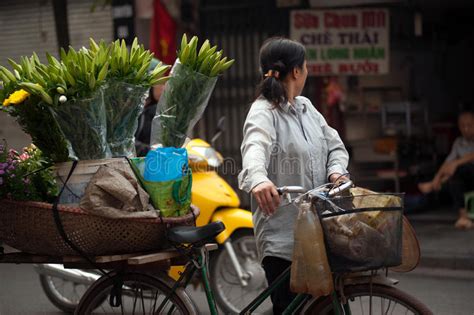 在河内市，越南开花摊贩 编辑类库存照片. 图片 包括有 - 47663648