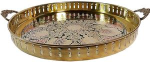 MOZO HUB Brass Multi Color Round Tray Medium Tray Price in India - Buy ...