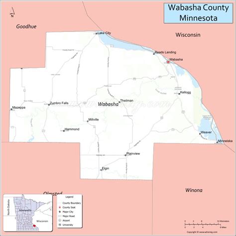 Wabasha County Map, Minnesota - Where is Located, Cities, Population ...